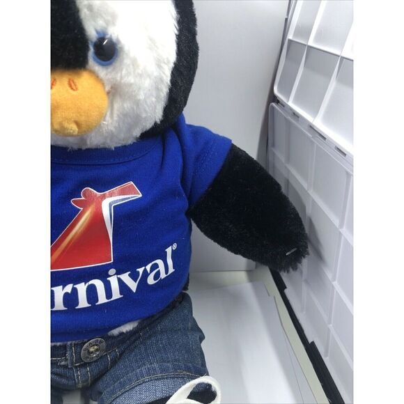 BAB CARNIVAL CRUISE SHIP LOGO BUILD A BEAR PENGUIN BAB PLUSH, Vintage 15”. Rare - Picture 7 of 16